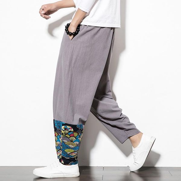 men's pants left rom 2021 chinese style calf-length cotton linen men trousers hip hop jogger sweatpants streetwear, Black
men's pants left rom 2021 chinese style calf-length cotton linen men trousers hip hop jogger sweatpants streetwear, Black