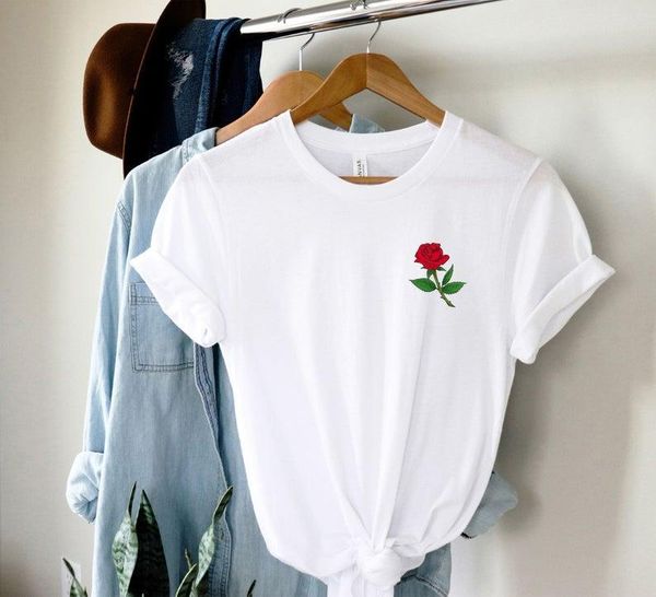 women's t-shirt rose floral shirt pocket flower gift ladies graphic summer casual harajuku pure cotton, White
women's t-shirt rose floral shirt pocket flower gift ladies graphic summer casual harajuku pure cotton, White