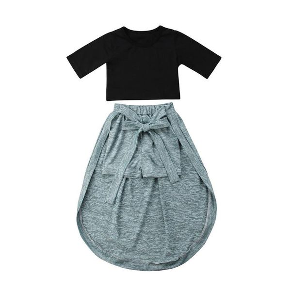 clothing sets baby girls 2pcs outfit set short sleeve solid color round neck crop belt elastic band long back pants, White
clothing sets baby girls 2pcs outfit set short sleeve solid color round neck crop belt elastic band long back pants, White