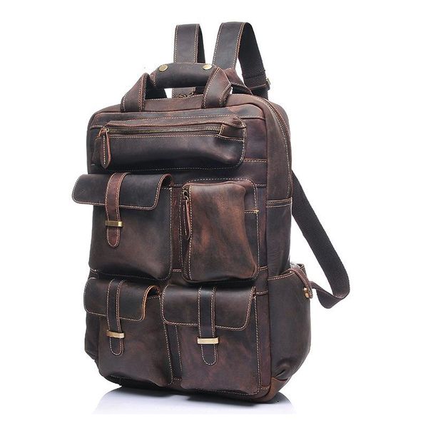 backpack vintage genuine leather backpacks men women 100% cow crazy horse shoulder bag bolsa masculina
backpack vintage genuine leather backpacks men women 100% cow crazy horse shoulder bag bolsa masculina