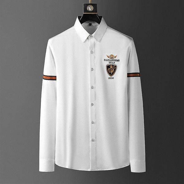 men's polos luxury embroidery shirts men business casual shirt spring long sleeve social party streetwear blouse camisa masculina, White;black
men's polos luxury embroidery shirts men business casual shirt spring long sleeve social party streetwear blouse camisa masculina, White;black