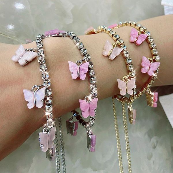 link, chain cender boho style rhinestone tennis bracelet for women acrylic butterfly pendant bracelets female beach hand jewelry wholesale, Black
link, chain cender boho style rhinestone tennis bracelet for women acrylic butterfly pendant bracelets female beach hand jewelry wholesale, Black