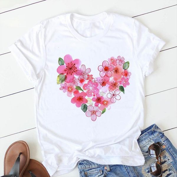 pink heart flower print womens casual graphic basic o collar ladies girls harajuku, White
pink heart flower print womens casual graphic basic o collar ladies girls harajuku, White