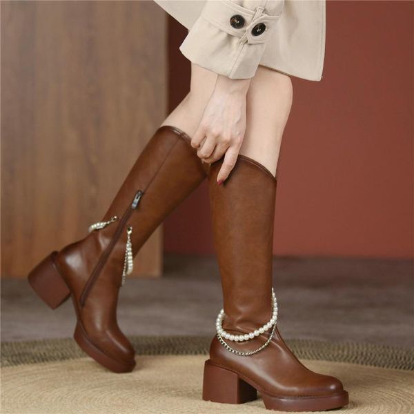 boots women genuine leather chunky high heels knee riding female winter warm thigh platform pumps shoes casual, Black
boots women genuine leather chunky high heels knee riding female winter warm thigh platform pumps shoes casual, Black