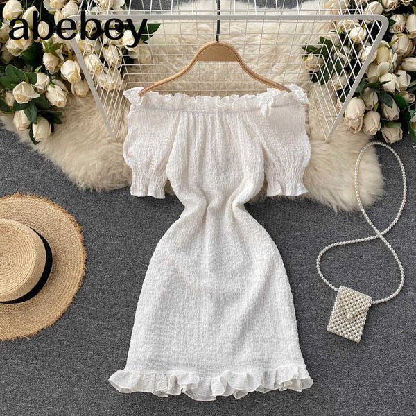 women bohemian dress french ruffles slash neck dresses summer off shoulder vacation beach short dress 210715, Black;gray
women bohemian dress french ruffles slash neck dresses summer off shoulder vacation beach short dress 210715, Black;gray