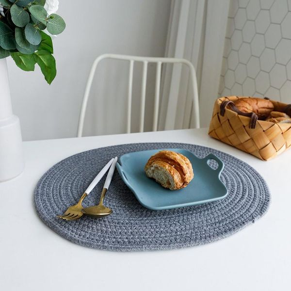 table runner placemat cotton rope dining oval mat heat decorative insulated pad