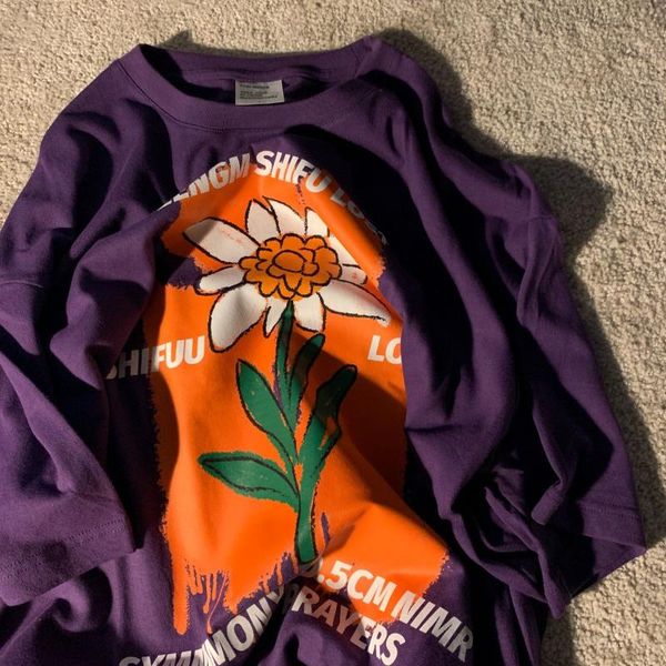 women's t-shirt violet national fashion printing loose japanese brand long oversize short sleeve 2021 summer for women, White
women's t-shirt violet national fashion printing loose japanese brand long oversize short sleeve 2021 summer for women, White