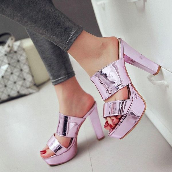 sandals zawsthia summer patent glossy pu leather double strap open toe pink glod platform spike high heels slides mules women, Black
sandals zawsthia summer patent glossy pu leather double strap open toe pink glod platform spike high heels slides mules women, Black
