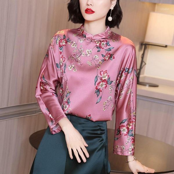 fall spring vintage chinese style women mandarin collar floral pattern imitation silk blouse shirt , woman and blouses women's & sh, White
fall spring vintage chinese style women mandarin collar floral pattern imitation silk blouse shirt , woman and blouses women's & sh, White