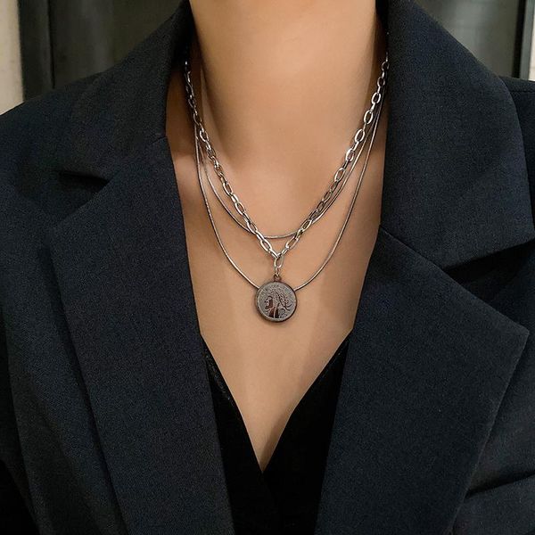 chains multi layer chain necklace, european and american temperament, clavicle fashion, simple minority women's fashion pendant, Silver
chains multi layer chain necklace, european and american temperament, clavicle fashion, simple minority women's fashion pendant, Silver
