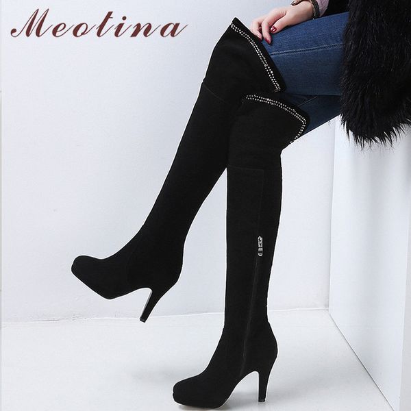 meotina winter thigh high boots women cow suede zip thin heel over the knee boots crystal super high heel shoes lady fall 34-39 210520, Black
meotina winter thigh high boots women cow suede zip thin heel over the knee boots crystal super high heel shoes lady fall 34-39 210520, Black