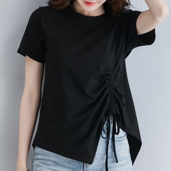 spring and summer fashion casual loose short-sleeved t-shirt irregular drawstring cotton comfortable home female t-shirt 210421, White
spring and summer fashion casual loose short-sleeved t-shirt irregular drawstring cotton comfortable home female t-shirt 210421, White