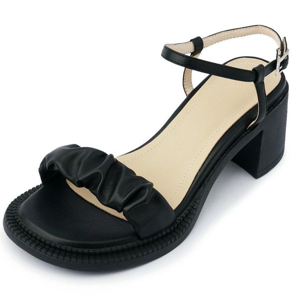 sandals punk retro women pleated decoration buckles high heels shoes 2021 summer genuine leather woman, Black
sandals punk retro women pleated decoration buckles high heels shoes 2021 summer genuine leather woman, Black