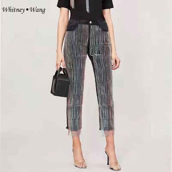 women's jeans whitney wang 2021 autumn fashion streetwear candy colors diamonds fringe women high street denim pants plus size 4xl, Blue
women's jeans whitney wang 2021 autumn fashion streetwear candy colors diamonds fringe women high street denim pants plus size 4xl, Blue