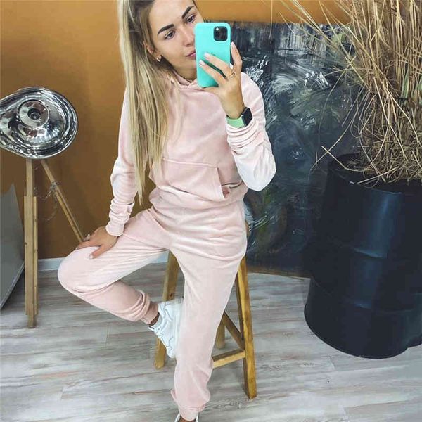 women's tracksuits 2 piece set women veet tracksuit solid hooded pullover sweatshirt and pants suit female velour sweatsuits casua, Gray
women's tracksuits 2 piece set women veet tracksuit solid hooded pullover sweatshirt and pants suit female velour sweatsuits casua, Gray