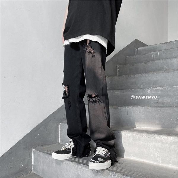 men's jeans 2021 street dark high ins denim ripped pants men summer fashion trend trousers for, Blue
men's jeans 2021 street dark high ins denim ripped pants men summer fashion trend trousers for, Blue