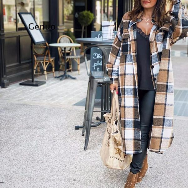 women's jackets casual long plaid shirt women jacket spring warm woolen coat streetwear female fashion clothing loose blouse outwear, Black;brown
women's jackets casual long plaid shirt women jacket spring warm woolen coat streetwear female fashion clothing loose blouse outwear, Black;brown