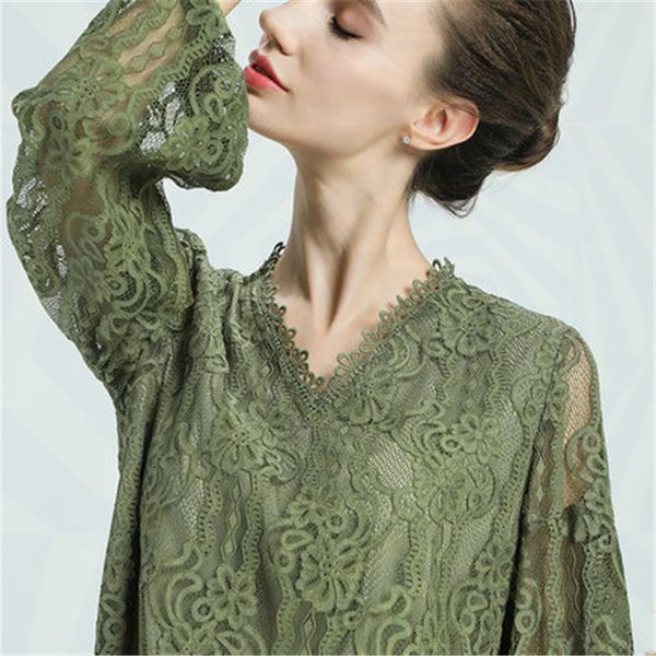 lace blouse women's spring trumpet long sleeve blouses shirt v collar loose femininas harajuku shirts 6069d 210420, White
lace blouse women's spring trumpet long sleeve blouses shirt v collar loose femininas harajuku shirts 6069d 210420, White