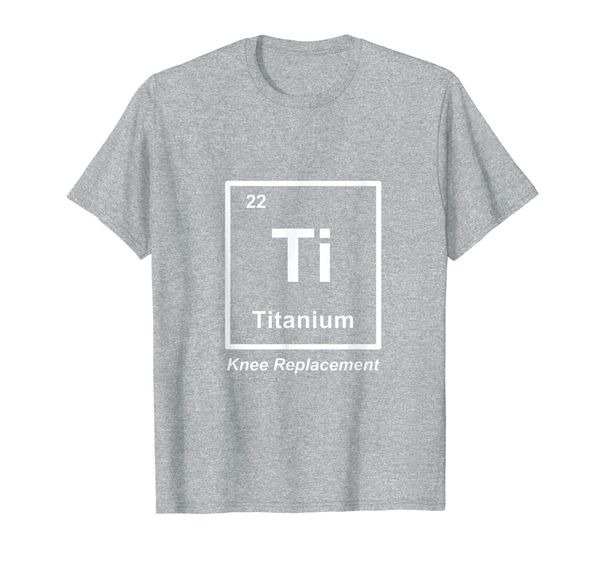 knee replacement t-shirt - titanium ti, White;black