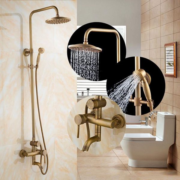 bathroom wall mounted brass shower faucet set, european retro rainfall mixer, copper water tap and cold sets
bathroom wall mounted brass shower faucet set, european retro rainfall mixer, copper water tap and cold sets