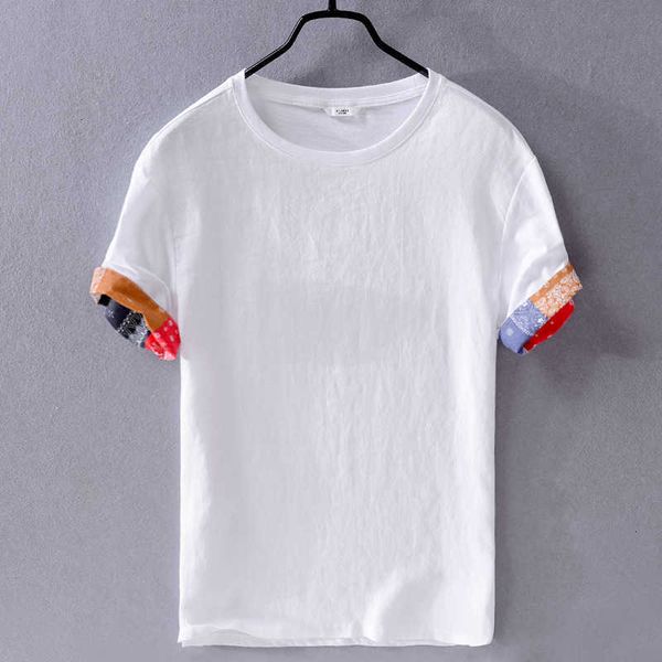 women's t-shirt mens casual-manga curta t-shirt tendncia dos camisa branca solta retalhos algodo e linho camisas de t para homens wubi, White
women's t-shirt mens casual-manga curta t-shirt tendncia dos camisa branca solta retalhos algodo e linho camisas de t para homens wubi, White