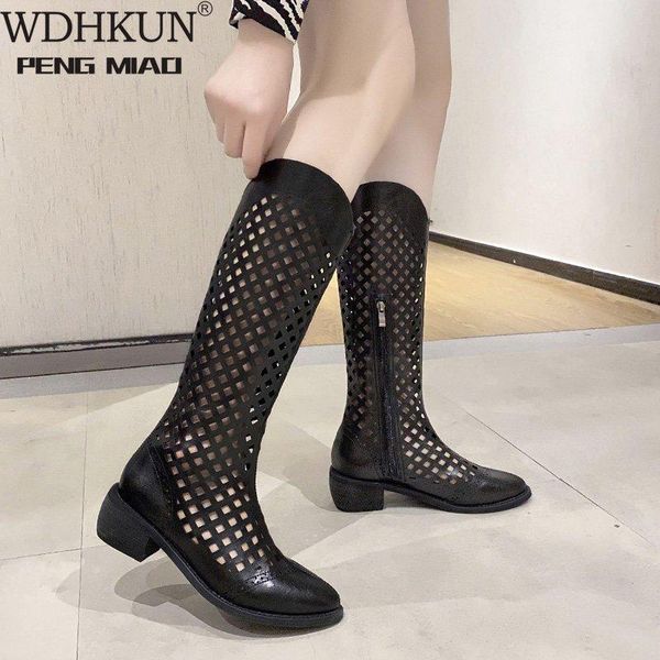 women's shoes long boots spring 2021 style thick heel pointed toe fashion side zipper hollow breathable knight, Black
women's shoes long boots spring 2021 style thick heel pointed toe fashion side zipper hollow breathable knight, Black