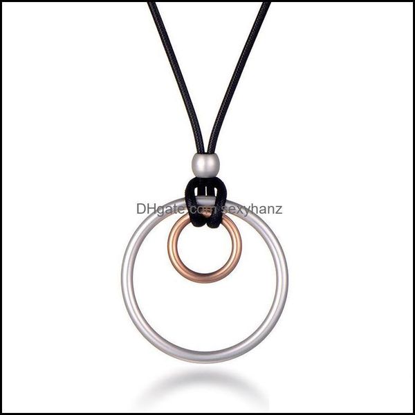 necklaces & pendants 80cm black leather rope long necklace double circles pendant fashion jewelry for women christmas party gift sweater cha, Silver
necklaces & pendants 80cm black leather rope long necklace double circles pendant fashion jewelry for women christmas party gift sweater cha, Silver