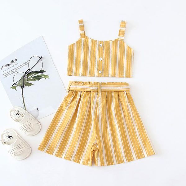 summer fashion kids girls clothes sets 2pcs lace strap one shoulder ruffle + belted denim shorts set 1-6years clothing, White
summer fashion kids girls clothes sets 2pcs lace strap one shoulder ruffle + belted denim shorts set 1-6years clothing, White