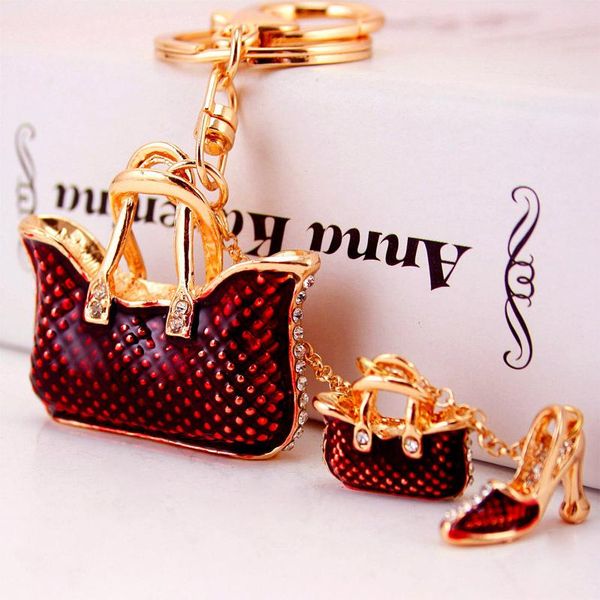 keychains creative cute lady bag crystal three-piece set modeling key chain metal pendant ring craft small gift, Silver
keychains creative cute lady bag crystal three-piece set modeling key chain metal pendant ring craft small gift, Silver