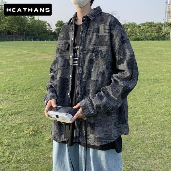 men's casual shirts retro plaid denim shirt loose long-sleeve male hong kong style spring autumn korean tooling harajuku jean coat, White;black
men's casual shirts retro plaid denim shirt loose long-sleeve male hong kong style spring autumn korean tooling harajuku jean coat, White;black