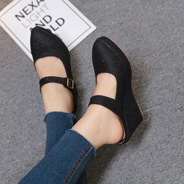 shoes woman sandals wedges women's ladies fashion solid sequins bling casual slipper sapato feminino, Black
shoes woman sandals wedges women's ladies fashion solid sequins bling casual slipper sapato feminino, Black