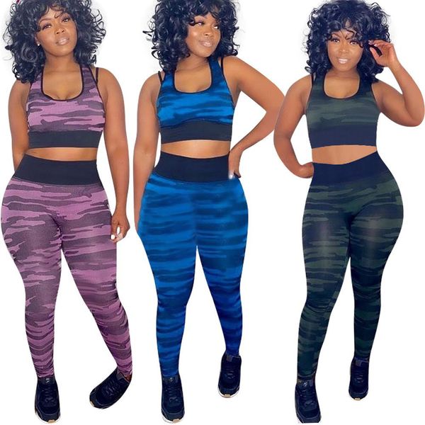summer women tracksuits yoga outfits tank vest + pants camo color 2 piece jogger sets gym clothes plus size, Gray
summer women tracksuits yoga outfits tank vest + pants camo color 2 piece jogger sets gym clothes plus size, Gray