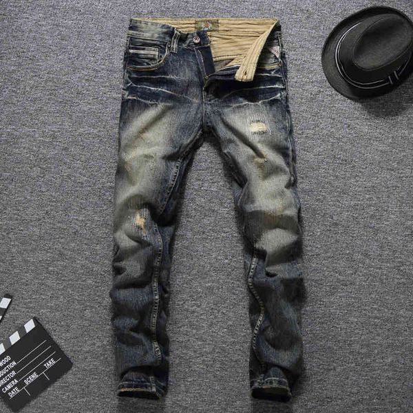jeans italian vintage style fashion slim fit destroyed ripped men classical denim pants streetwear hip hop jeans homme, Blue
jeans italian vintage style fashion slim fit destroyed ripped men classical denim pants streetwear hip hop jeans homme, Blue