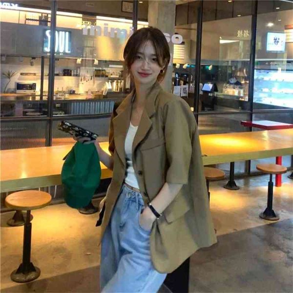 women's jackets coats 2021 early spring loose temperament short sleeve suit jacket for women ngxl, Black;brown
women's jackets coats 2021 early spring loose temperament short sleeve suit jacket for women ngxl, Black;brown