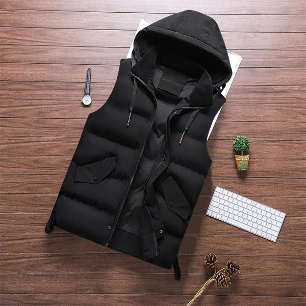 men's vests men sleeveless cotton-padded vest man winter jacket lightweight pographer hooded coat warm gilet, Black;white
men's vests men sleeveless cotton-padded vest man winter jacket lightweight pographer hooded coat warm gilet, Black;white