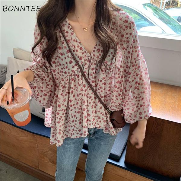 women's blouses & shirts women floral loose elegant leisure feminine v-neck harajuku fashion korean style design simple comfortable coz, White
women's blouses & shirts women floral loose elegant leisure feminine v-neck harajuku fashion korean style design simple comfortable coz, White