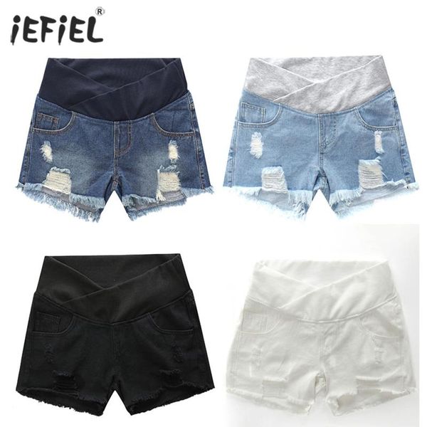 pregnant women shorts summer wear maternity low-waisted denim ripped support belt loose short pants for pregnancy clothes bottoms, White
pregnant women shorts summer wear maternity low-waisted denim ripped support belt loose short pants for pregnancy clothes bottoms, White