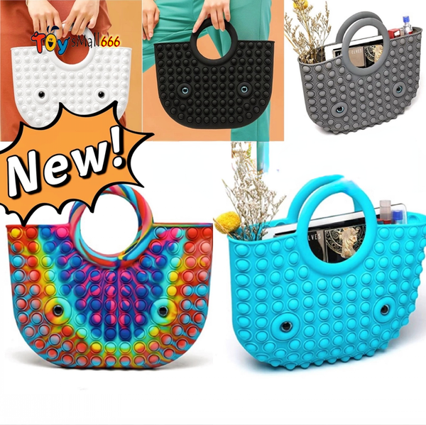 new large-size decompression finger toys silicone rainbow bubble fashion handbag fidget party simple dimple relief handbags
new large-size decompression finger toys silicone rainbow bubble fashion handbag fidget party simple dimple relief handbags