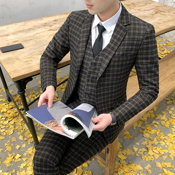 men's suits & blazers ( jacket + pants vest ) man 3 piece set male formal business plaids suit for fashion boutique plaid wedding dress, White;black
men's suits & blazers ( jacket + pants vest ) man 3 piece set male formal business plaids suit for fashion boutique plaid wedding dress, White;black