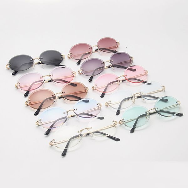 sunglasses stylish oval frameless vintage gradient sun glasses for women men a66, White;black
sunglasses stylish oval frameless vintage gradient sun glasses for women men a66, White;black