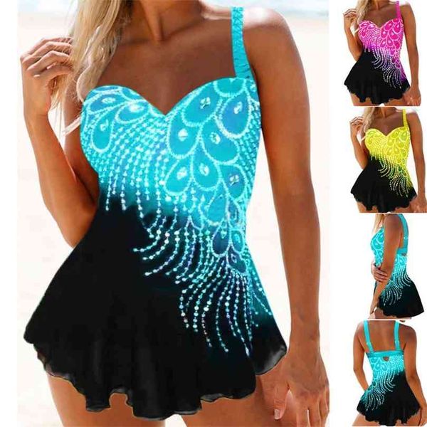 womens feather print tankini swimwear with brief swim costume two piece tummy control swimsuit high waist bathing suit 210728, White;black
womens feather print tankini swimwear with brief swim costume two piece tummy control swimsuit high waist bathing suit 210728, White;black