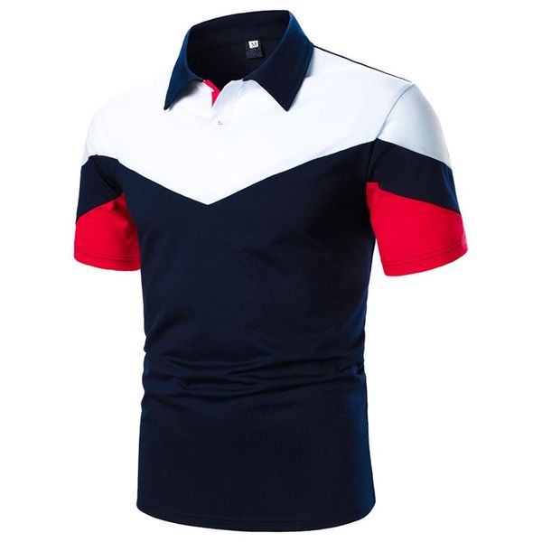 men's polos spring summer shirt casual stitching color matching printed button short-sleeve camisas de hombre, White;black
men's polos spring summer shirt casual stitching color matching printed button short-sleeve camisas de hombre, White;black