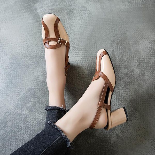 dress shoes women sandals woman 2021 fashion spring summer mixed colors ladies square toe high heel elegant female, Black
dress shoes women sandals woman 2021 fashion spring summer mixed colors ladies square toe high heel elegant female, Black