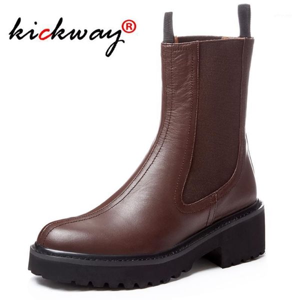 boots kickway genuine leather ankle for women elastic flat female round toe autumn casual shoes black brown size 391
boots kickway genuine leather ankle for women elastic flat female round toe autumn casual shoes black brown size 391