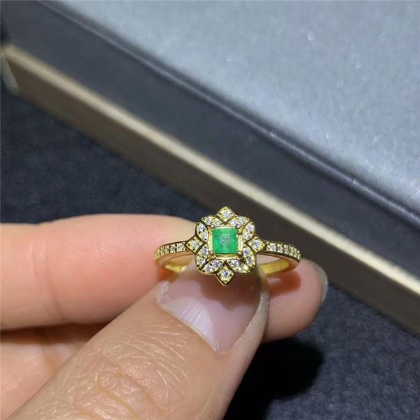 cluster rings wedding ring natural real colombia emerald 925 sterling silver, Golden;silver
cluster rings wedding ring natural real colombia emerald 925 sterling silver, Golden;silver