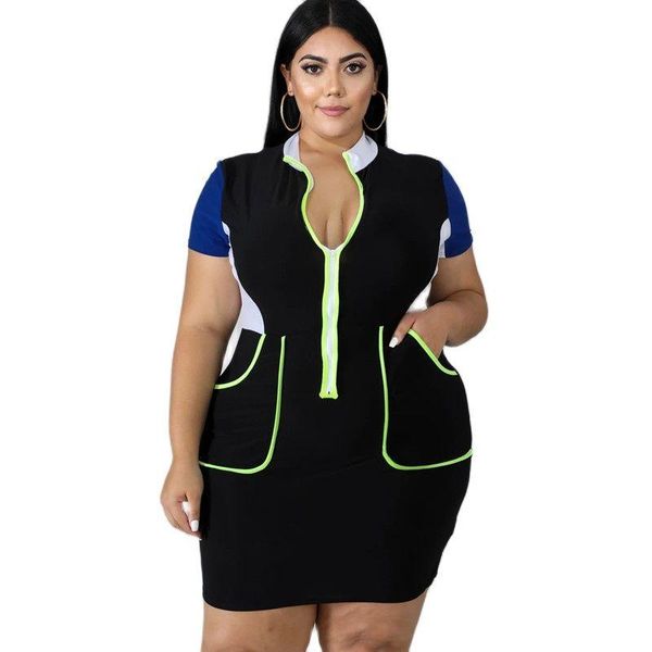 plus size dresses casual loose women fashion splice color with pockets short sleeve mini dress for ladies v-neck vestidos, Black
plus size dresses casual loose women fashion splice color with pockets short sleeve mini dress for ladies v-neck vestidos, Black