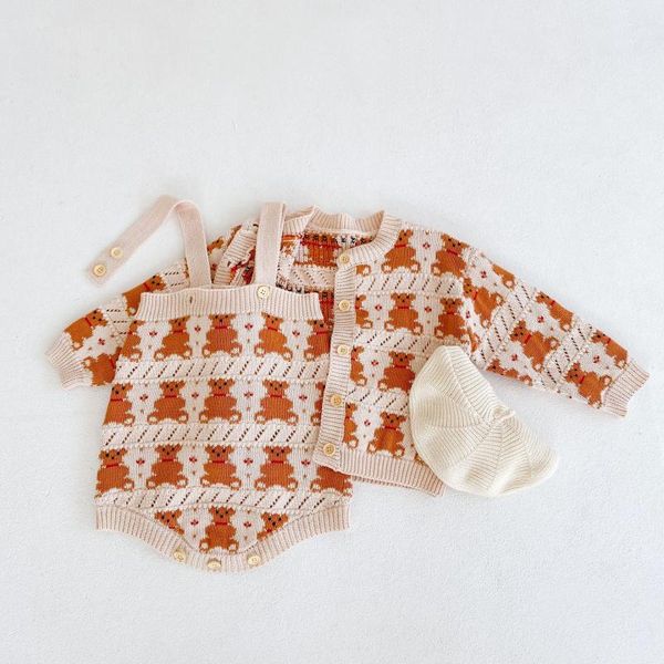 waistcoat baby clothes bear jacquard boys and girls cotton cardigan rompers climbing, Camo
waistcoat baby clothes bear jacquard boys and girls cotton cardigan rompers climbing, Camo
