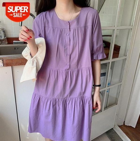 010374 summer round neck half-open button pullover elastic flared sleeves lotus leaf soft and comfortable simple dress #ad82, Black;gray
010374 summer round neck half-open button pullover elastic flared sleeves lotus leaf soft and comfortable simple dress #ad82, Black;gray