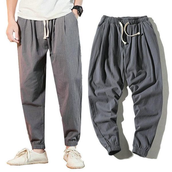 men's pants nice summer cotton and linen men thin loose pencil hip hop harem joggers trousers pantalon, Black
men's pants nice summer cotton and linen men thin loose pencil hip hop harem joggers trousers pantalon, Black