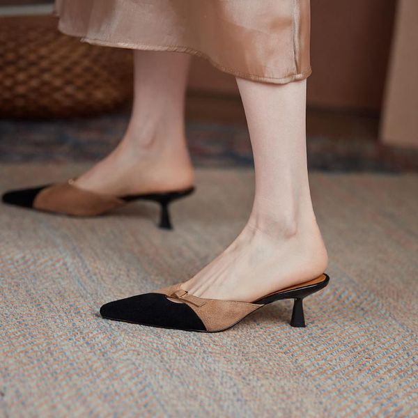 sandals natural cow leather pointed toe slip on stiletto high heels flip flop party mules square buckle women l11, Black
sandals natural cow leather pointed toe slip on stiletto high heels flip flop party mules square buckle women l11, Black